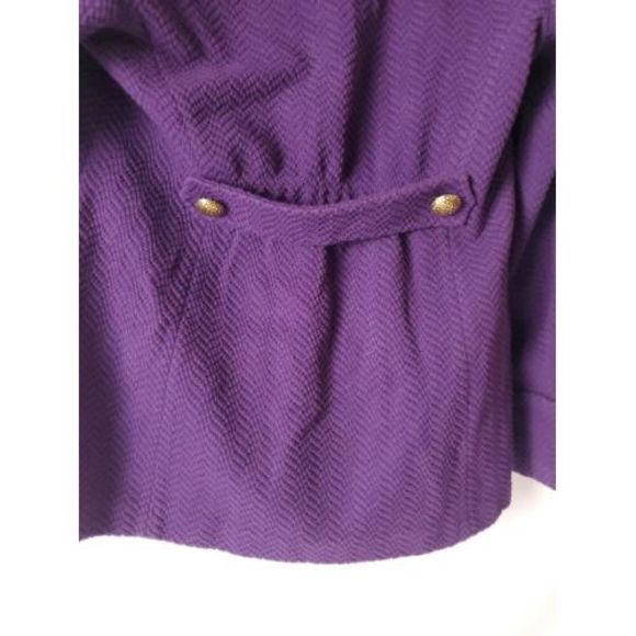 Joan Rivers‎ Women's Size Small Purple Pea Coat Long Sleeve Lined Gold Buttons - Picture 6 of 13